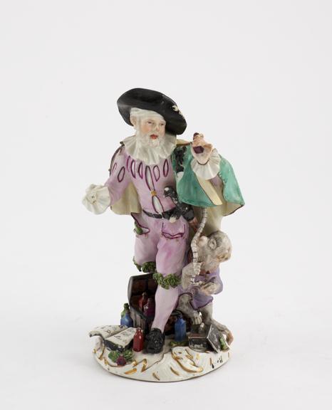 Porcelain statue depicting a charlatan, possibly German