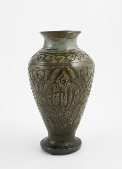 Earthenware jar, possibly a drug jar, green glaze