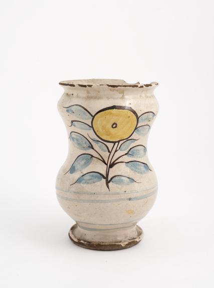 Albarello, tin glazed earthenware, Italian, 18th century