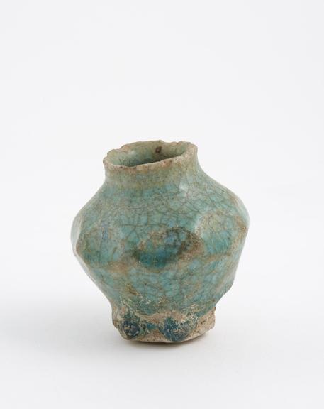 Assyrian blue glazed unguent jar, 1st millennium BC