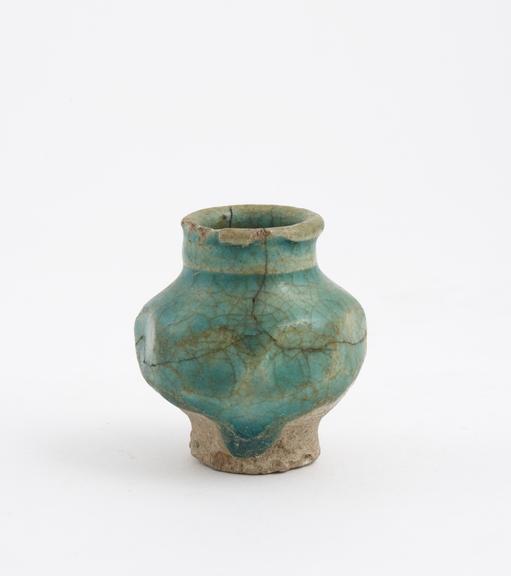 Assyrian blue glazed unguent jar, 1st millennium BC