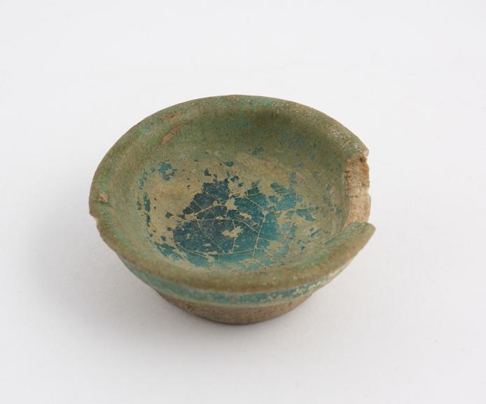 Unguent bowls, blue glazed pottery, from Nineveh, Assyrian