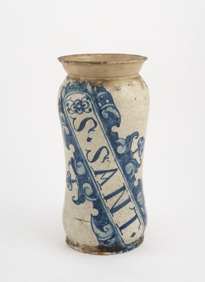 Albarello, Spanish or Portuguese, 1650-1780, blue and white