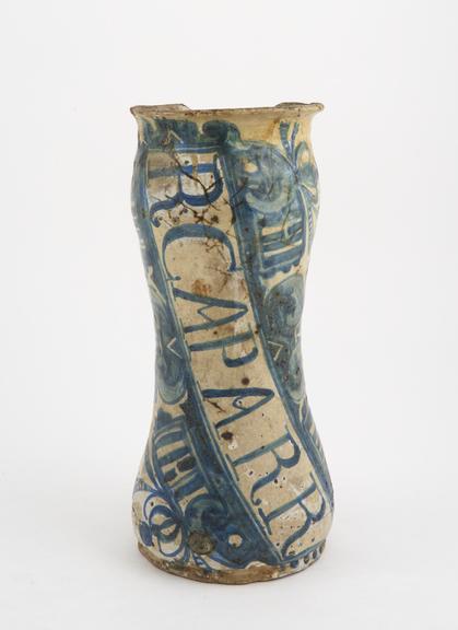 Albarello, Spanish, 1670-1770, blue and white