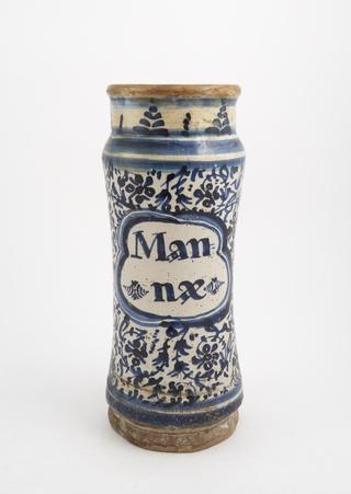 Albarello, tin-glazed earthenware