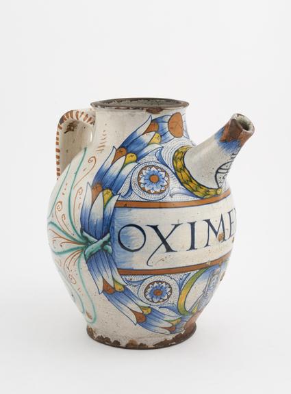 Syrup jar, majolica, Italian, 16th century