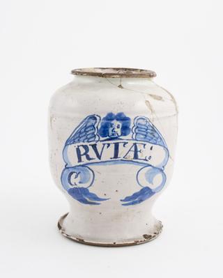 Tin-glazed earthenware drug jar