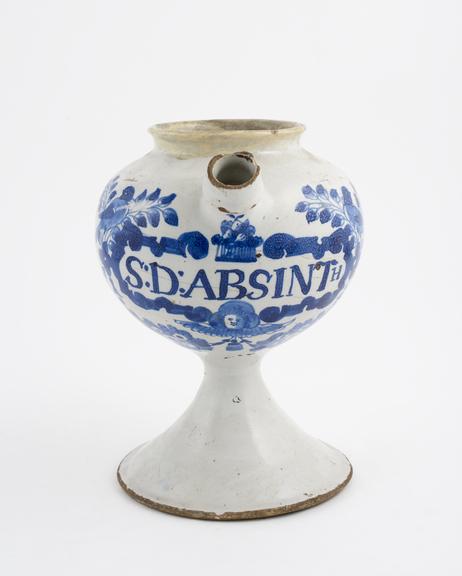 Tin-glazed earthenware syrup jar