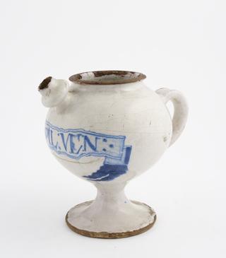 Tin-glazed earthenware syrup jar
