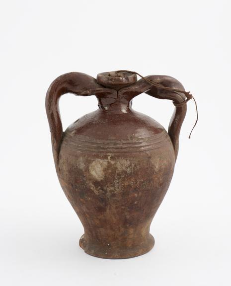 Jug, earthenware, partially glazed, Italian, 18th century