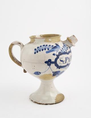 Tin-glazed earthenware syrup jar