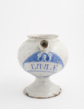 Tin-glazed earthenware syrup jar