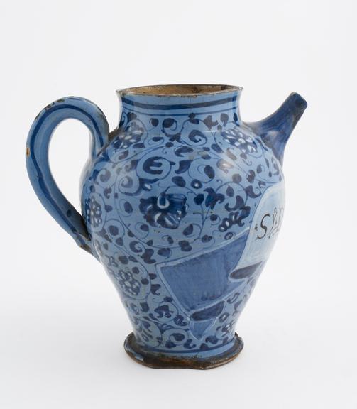 Tin-glazed earthenware syrup jar