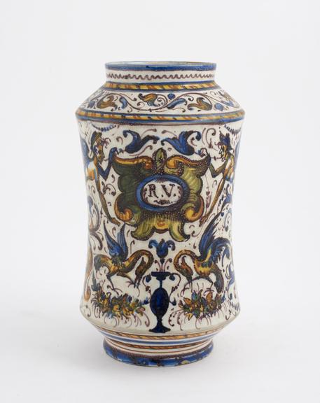 Copy of a 16th century tin glazed albarello from Urbino