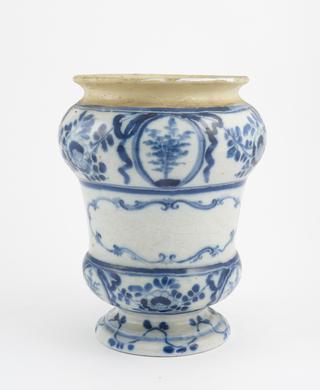 Blue and white pharmacy vase