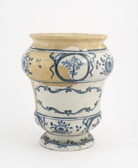 Blue and white drug jar, North Italy, 1730-1830