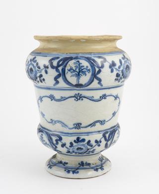 Blue and white pharmacy vase