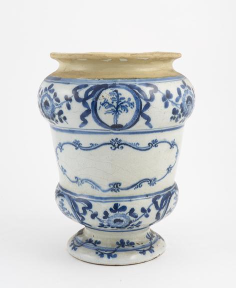 Blue and white pharmacy vase, North Italy, 1730-1830