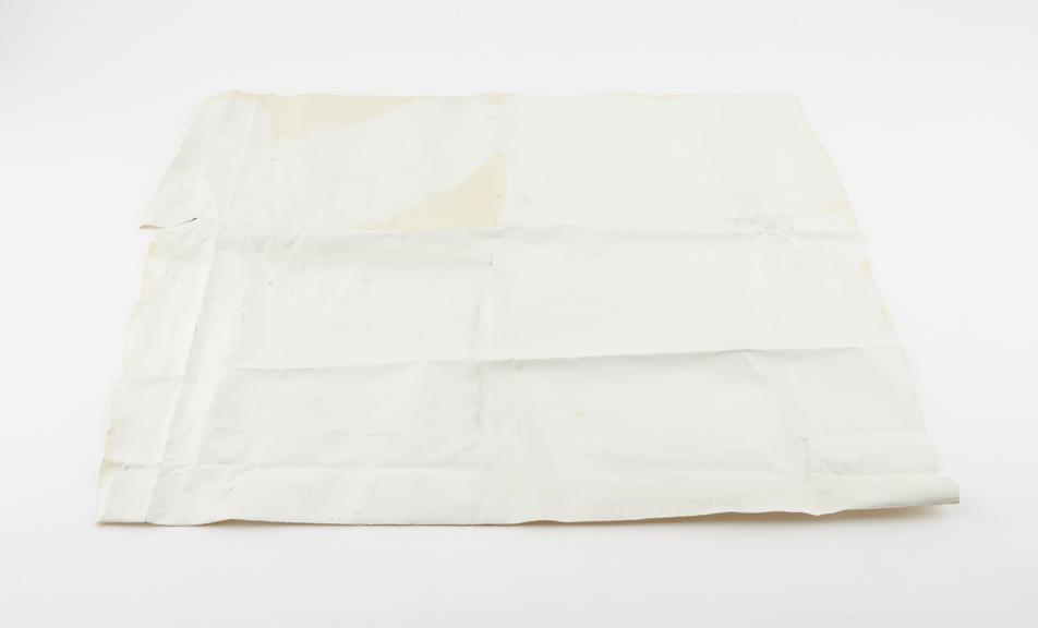 Piece of white rubberized fabric, probably English, 1930-1960