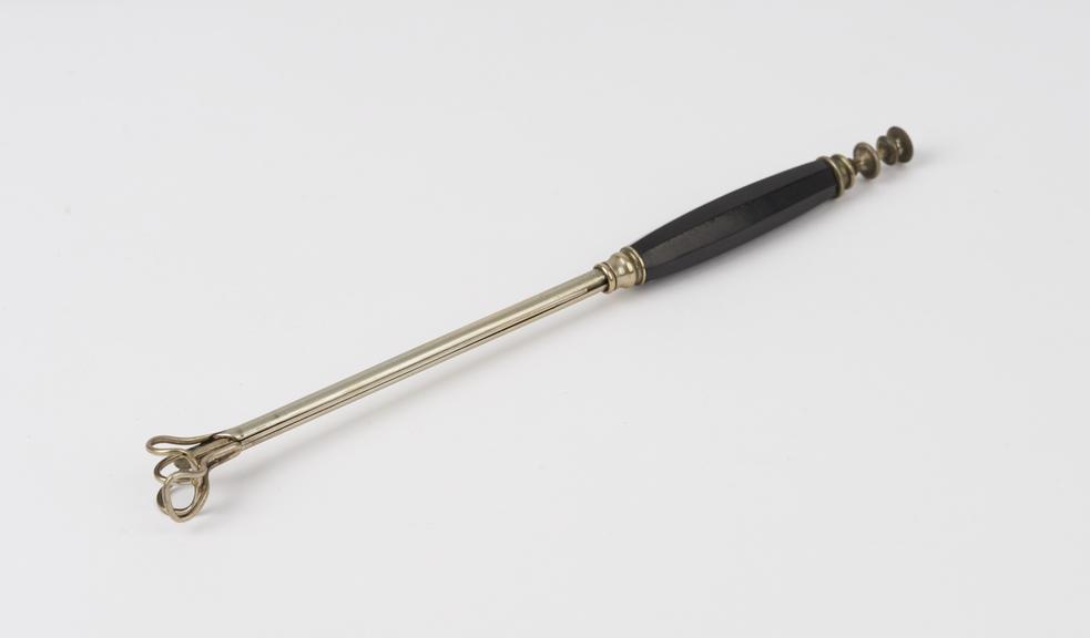 Eyelid retractor, steel and ebony, 19th century