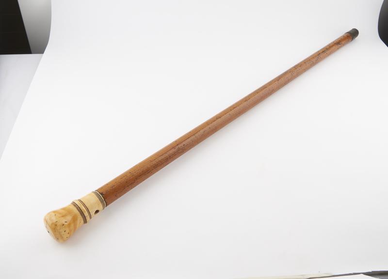 Physician's cane with ivory knob handle, probably English