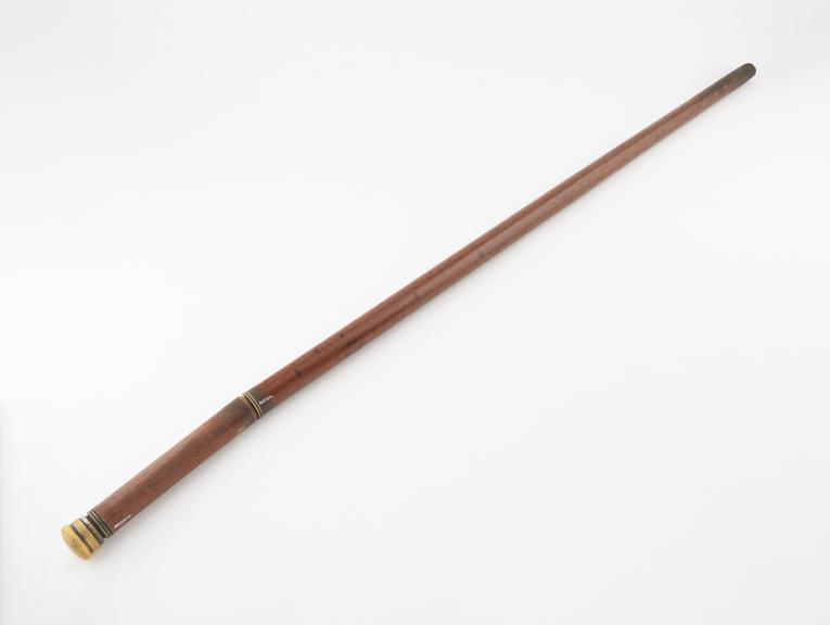 Physician's cane with brass knob handle