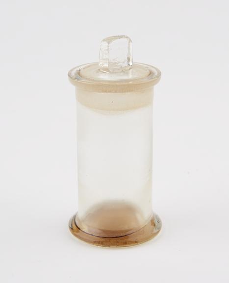 Glass specimen formerly containing benzene