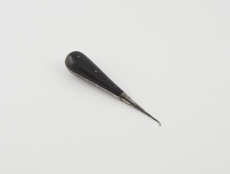 Dental stopper, steel with rivetted ebony handle, English