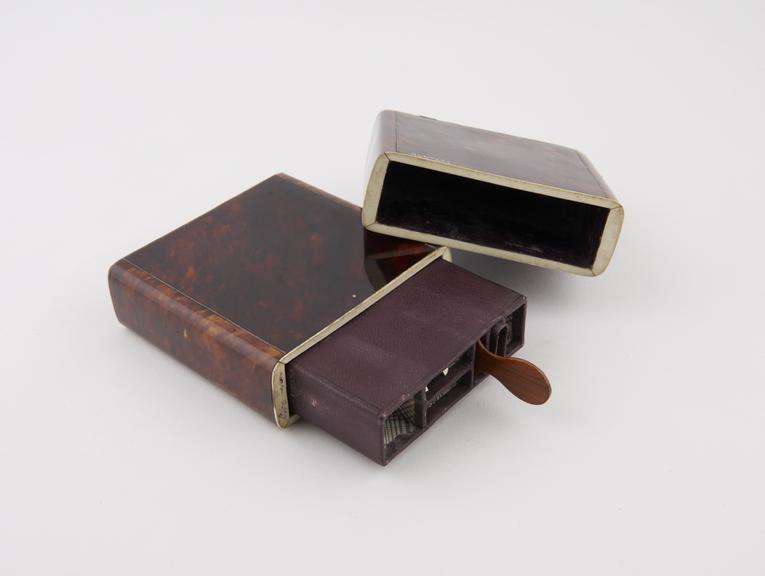 Pocket sugical instrument set in tortoiseshell case