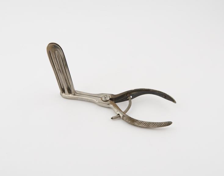 Rectal speculum, plated metal, British(?), 1880-1930