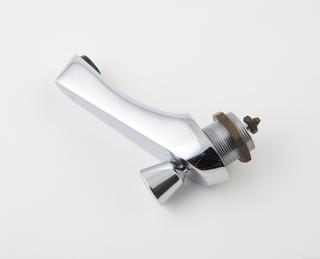 Spout from three hole basin mixer tap (1991) by Pegler (Model 563CP). Chrome plate finish