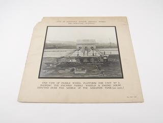 Photograph of paddle wheel platform. Sewage works, Sheffield.