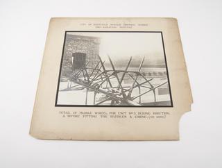 Photograph showing sewage paddle wheel, Sheffield.