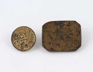 Rectangular brass 2 dram weight