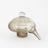 Clear glass alembic, mushroom shaped cup with spout and grip