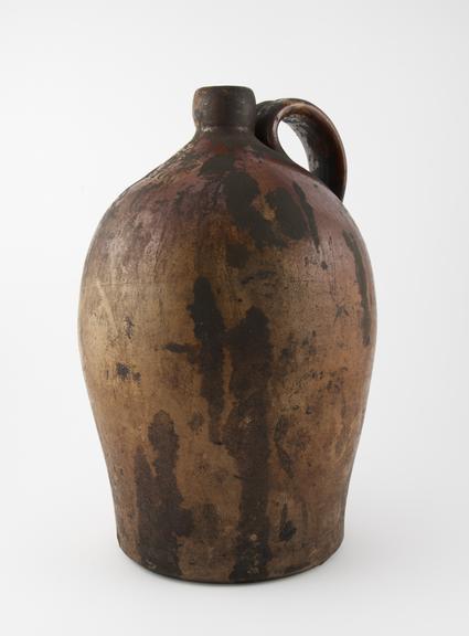 Late C19 or early C20 brown stoneware pitcher