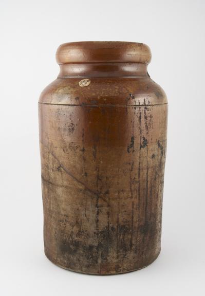 Plain Cylindrical English C19 Earthenware jar