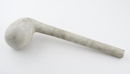White earthenware swan necked retort