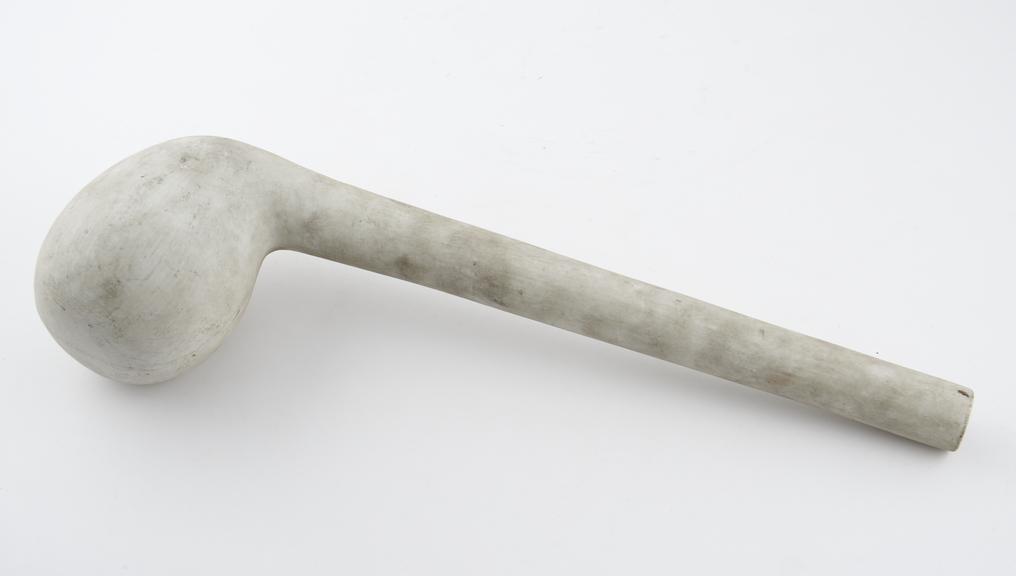 White earthenware swan necked retort