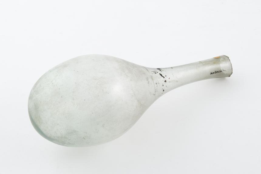 Very pale green glass flask, European, 19th century