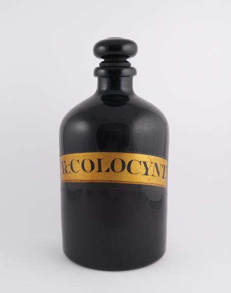 Pharmacy storage bottle, amethyst glass