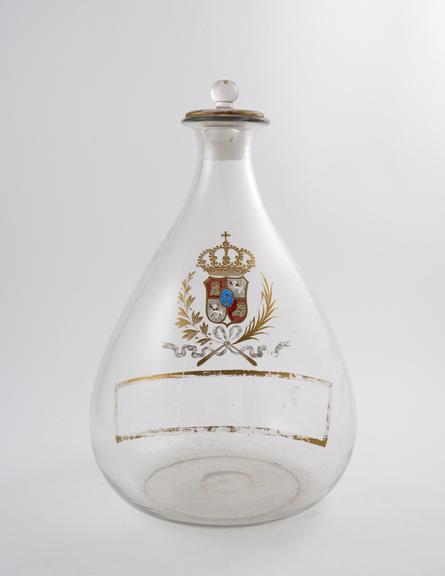 Large glass flask with glass stopper