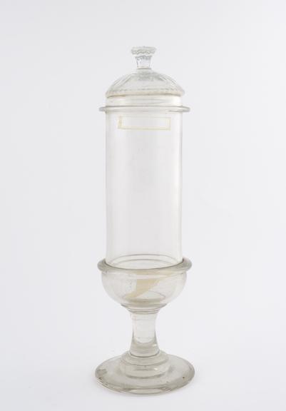 Clear glass display bottle, Europe, 1830-1900