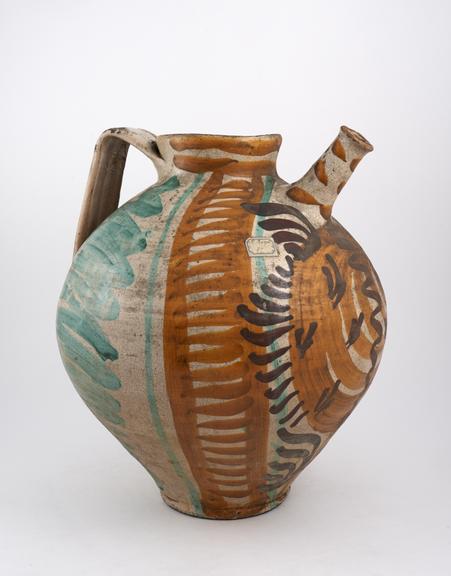 Jug, fat, painted, C16 to C19