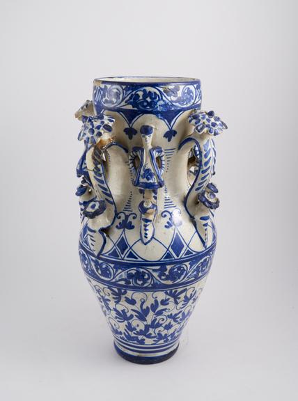 Spanish glazed pharmacy vase, 18th-19th century