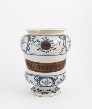 Blue and white pharmacy vase