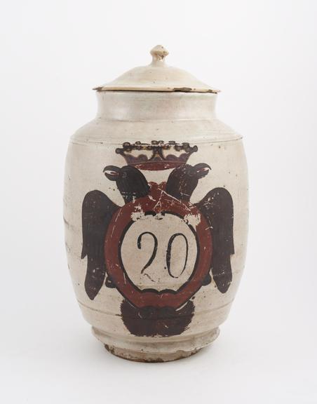 Tin-glazed earthenware drug jar