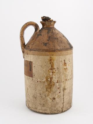 Earthenware storage bottle, English, 1880-1940