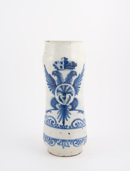 Albarello, Spanish, 1701-1800, blue majolica