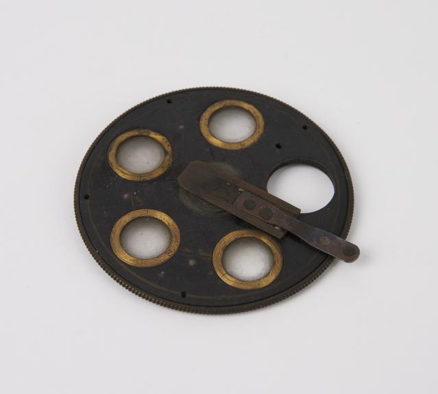 Disc set with 5 lenses, probably part of an ophthalmoscope (?)